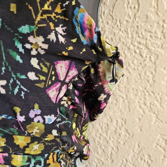 NWOT Zara Ruched Flower Halter Mini Dress - Picture 5 of 9